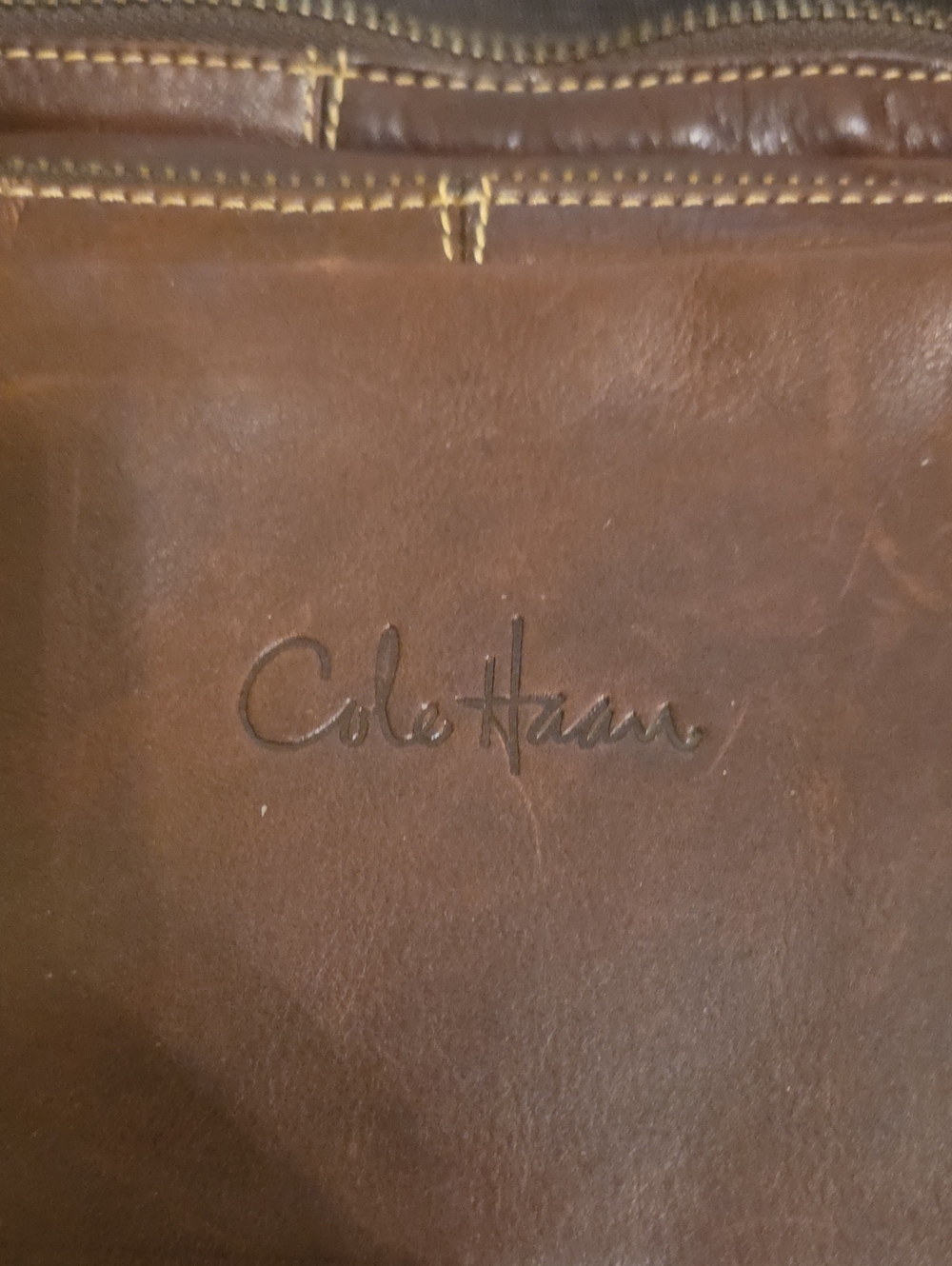 Cole Haan Leather Messenger Laptop Bag - Picture 2 of 5